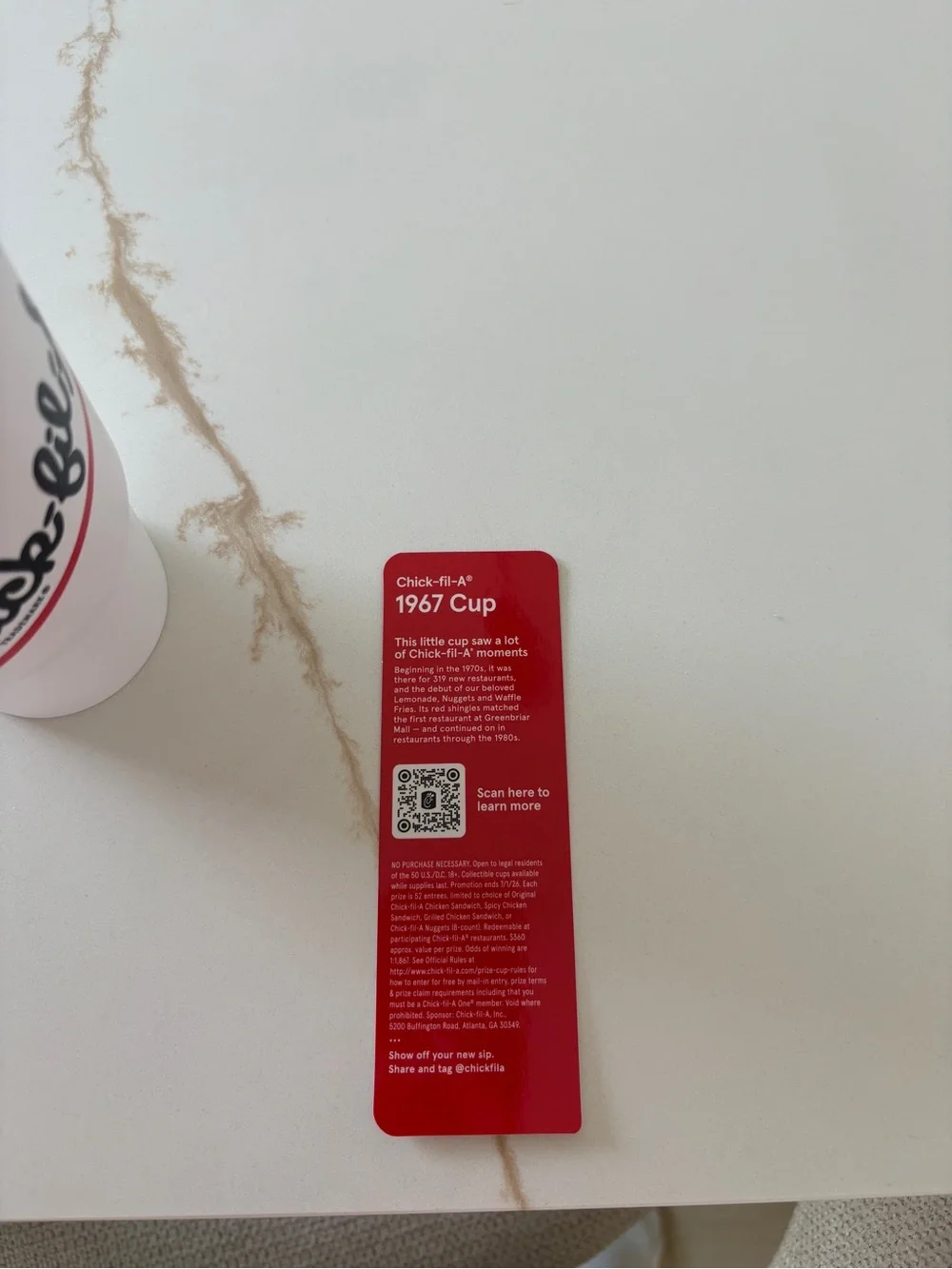 Chick-fil-A White & Red Reusable Drink Cup with Straw